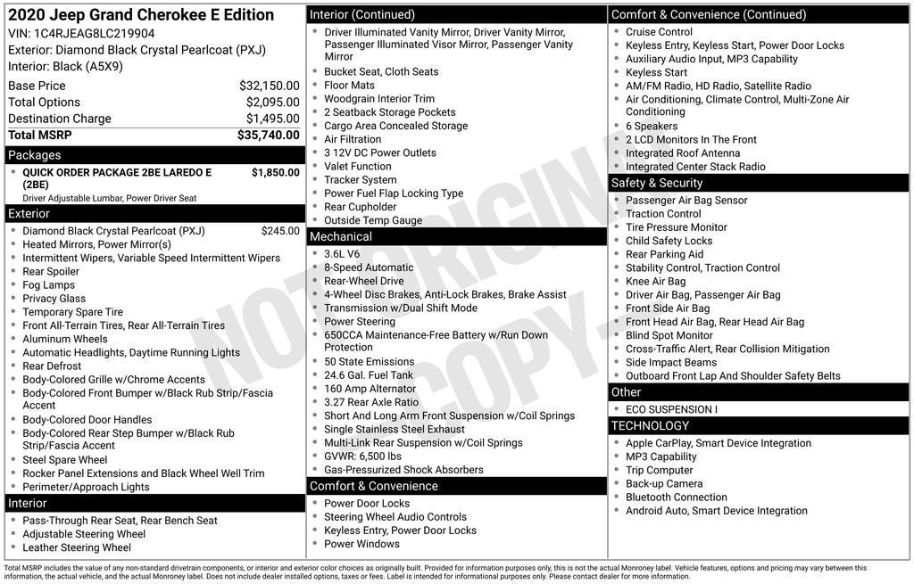 2020 Jeep Grand Cherokee Laredo E