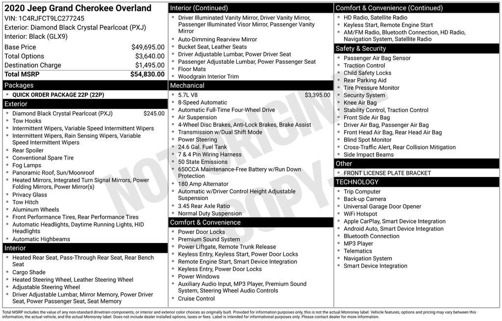 2020 Jeep Grand Cherokee Overland