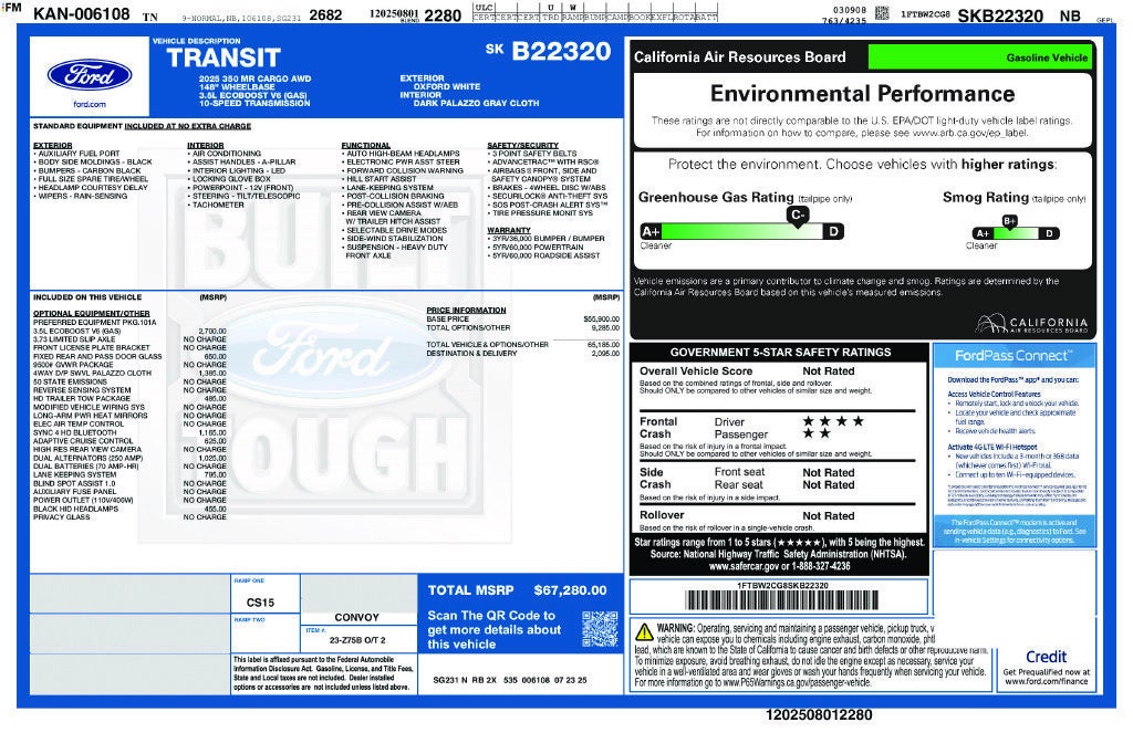 2025 Ford Transit-350 Cargo Van T350 AWD MED RF
