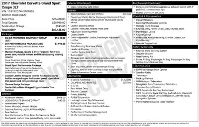 2017 Chevrolet Corvette Grand Sport Grand Sport 3LT