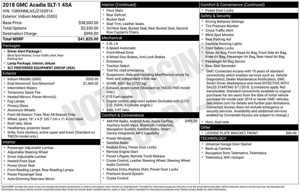 2018 GMC Acadia SLT