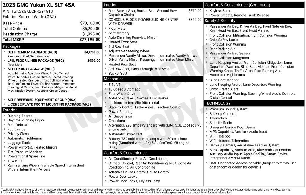 2023 GMC Yukon XL SLT
