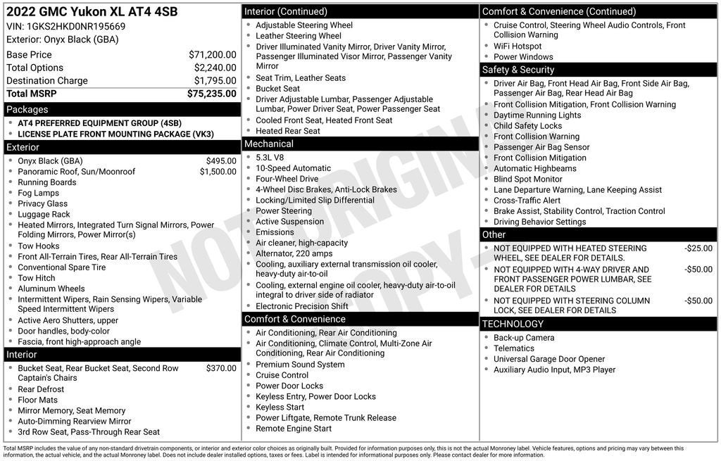 2022 GMC Yukon XL AT4