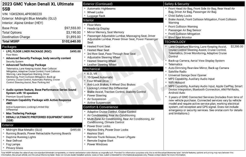 2023 GMC Yukon XL Denali Ultimate