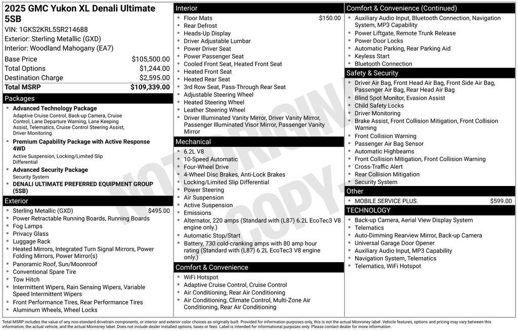 2025 GMC Yukon XL Denali Ultimate