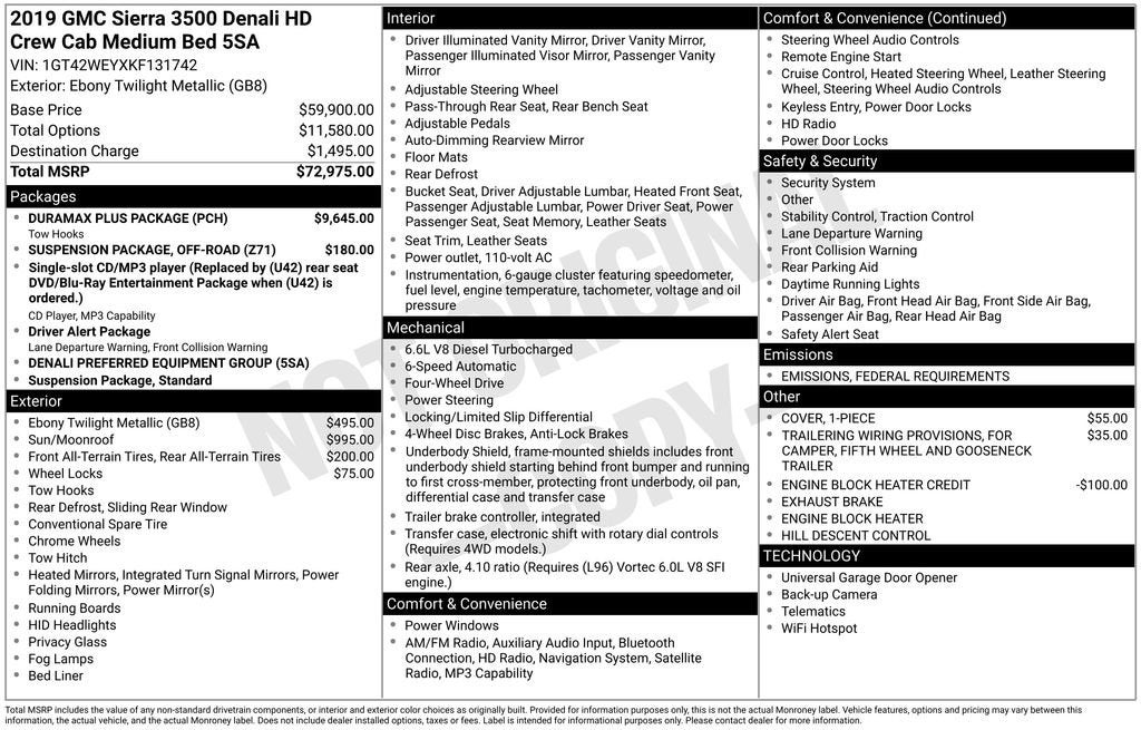 2019 GMC Sierra 3500 HD Denali
