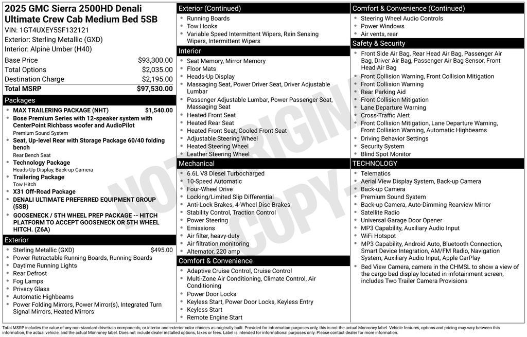 2025 GMC Sierra 2500 HD Denali Ultimate