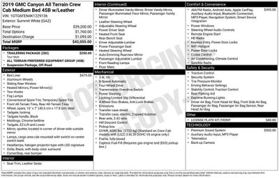 2019 GMC Canyon 4WD All Terrain w/Leather