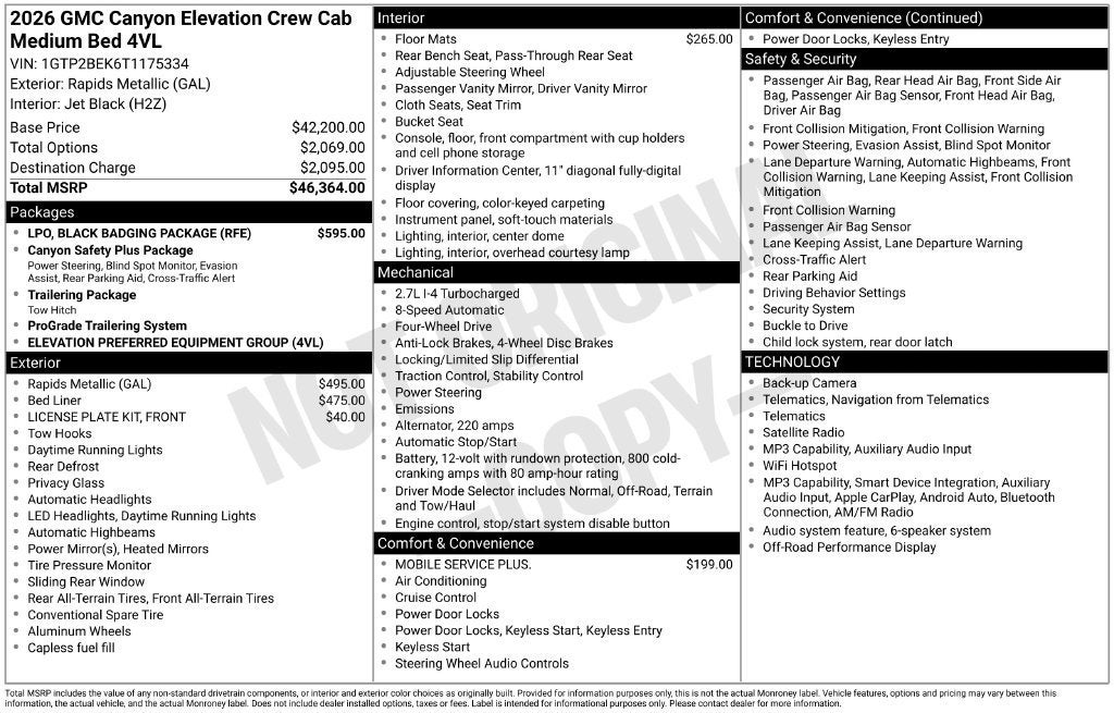 2026 GMC Canyon Elevation