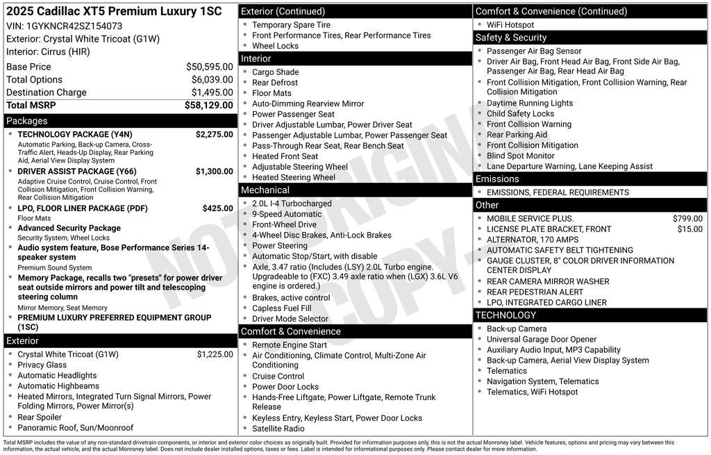 2025 Cadillac XT5 Premium Luxury