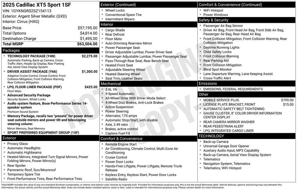2025 Cadillac XT5 Sport