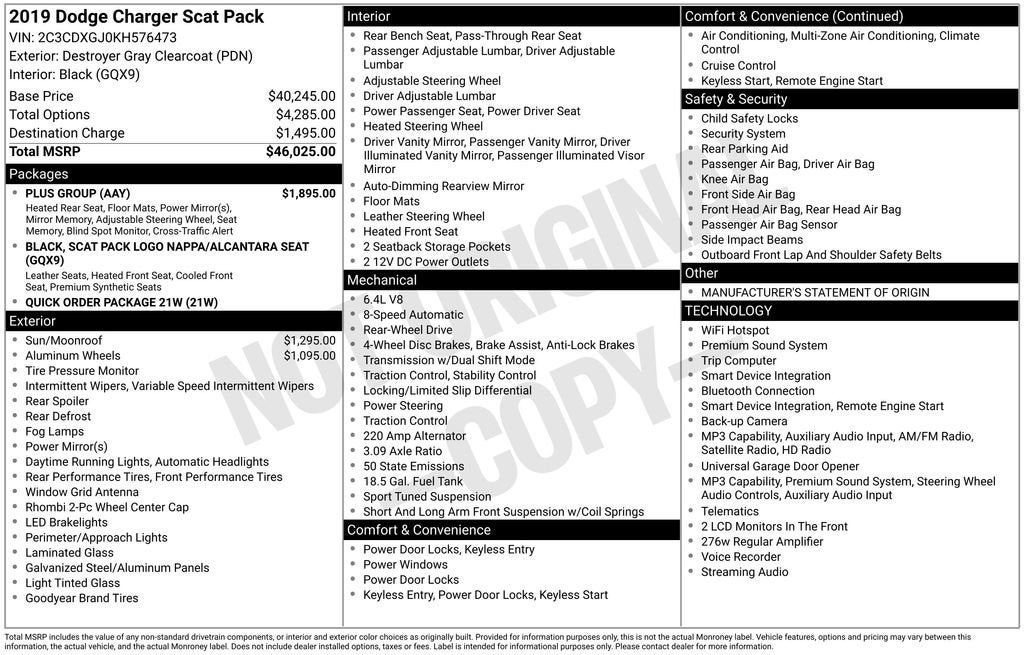 2019 Dodge Charger Scat Pack RWD