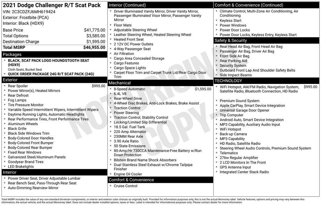 2021 Dodge Challenger R/T Scat Pack