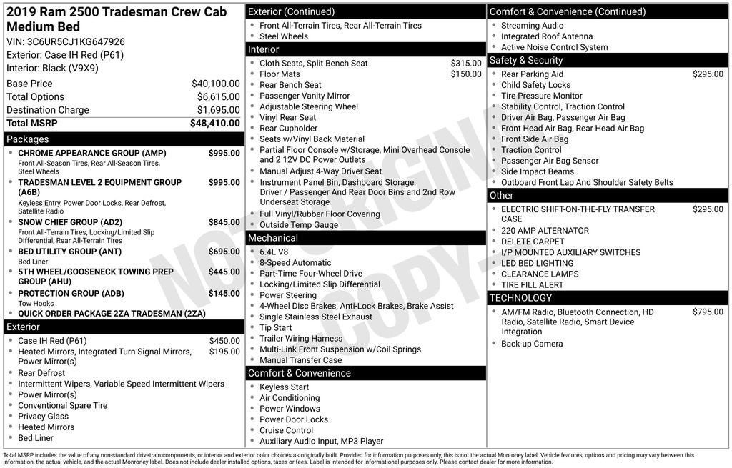 2019 RAM 2500 Tradesman