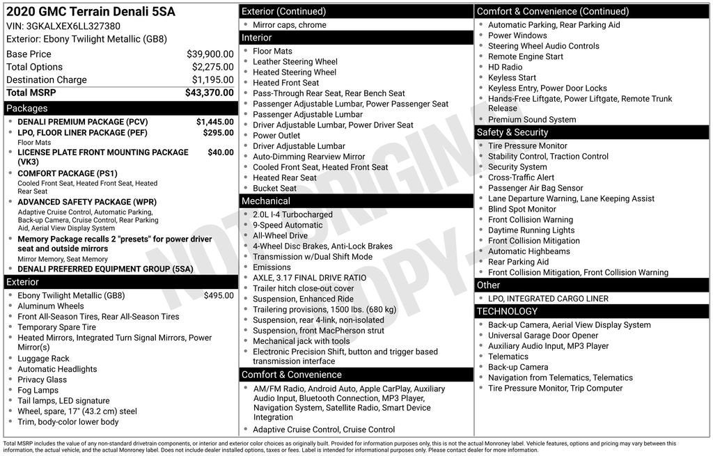 2020 GMC Terrain Denali