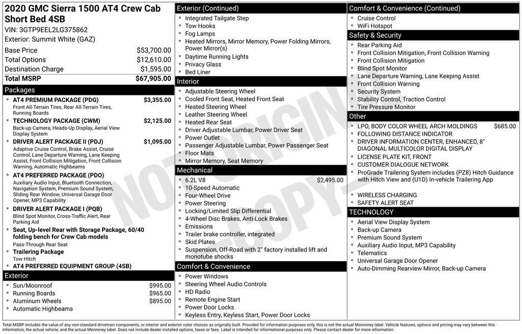 2020 GMC Sierra 1500 AT4