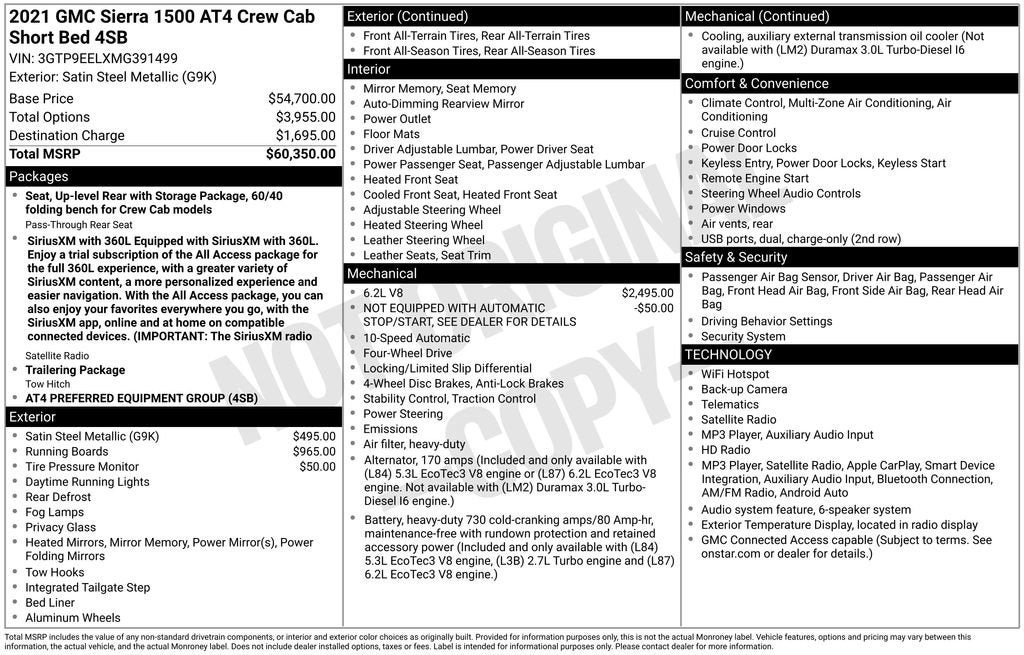 2021 GMC Sierra 1500 AT4