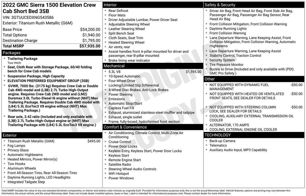 2022 GMC Sierra 1500 Elevation