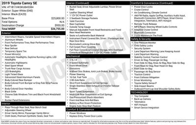 2019 Toyota CAMRY SE