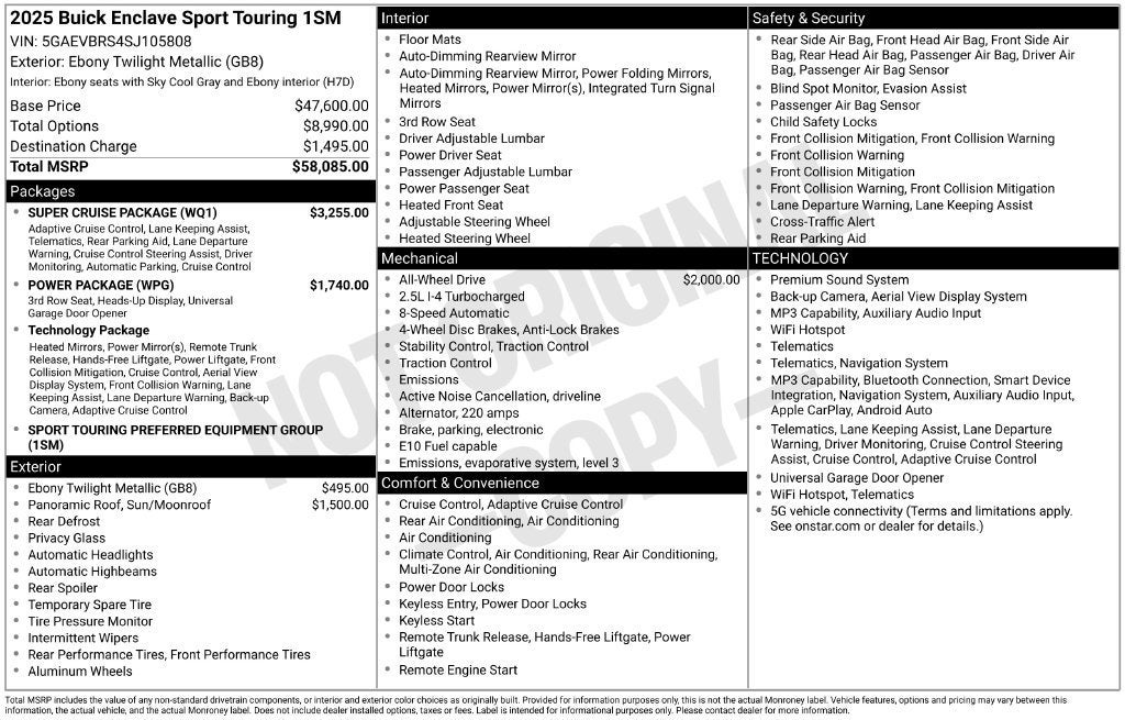 2025 Buick Enclave Sport Touring