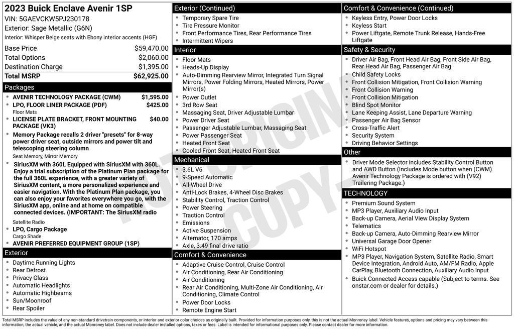 2023 Buick Enclave Avenir