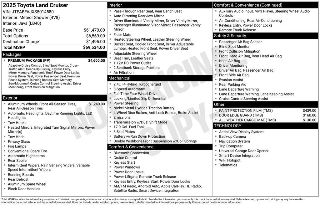 2025 Toyota Land Cruiser 1958
