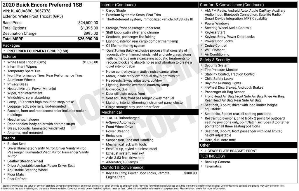 2020 Buick Encore Preferred