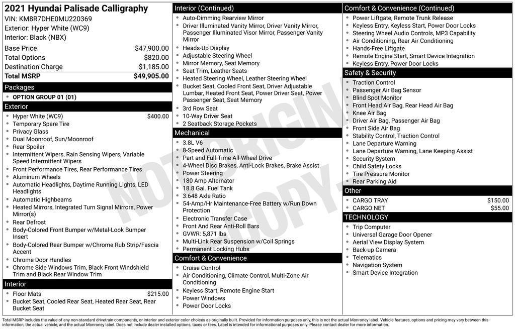 2021 Hyundai Palisade Calligraphy
