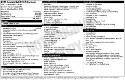 2025 Genesis GV80 Standard