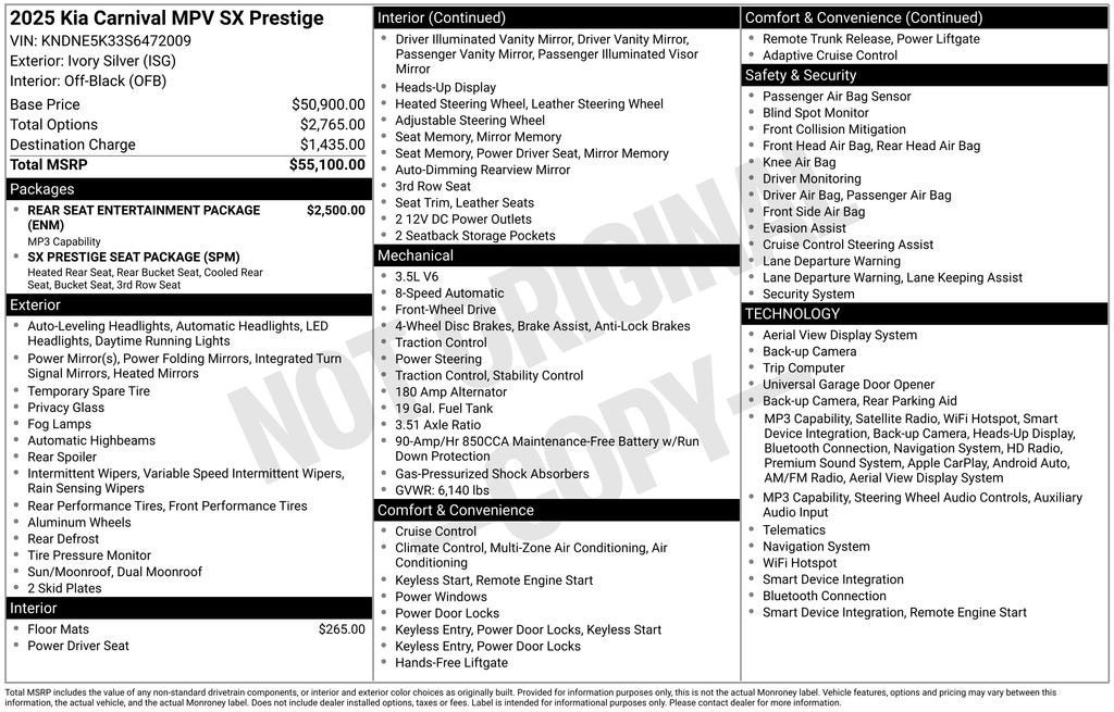 2025 Kia Carnival MPV SX Prestige