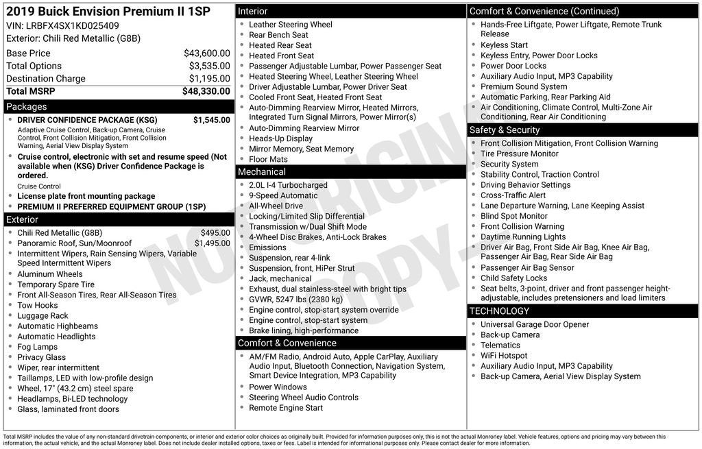 2019 Buick Envision Premium II