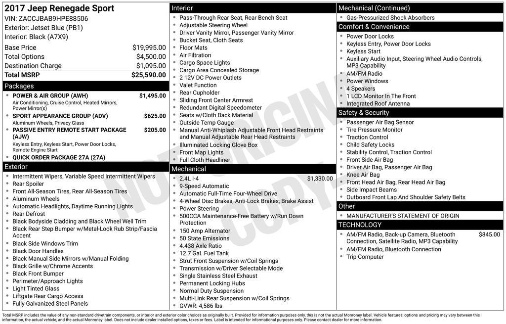 2017 Jeep Renegade Sport