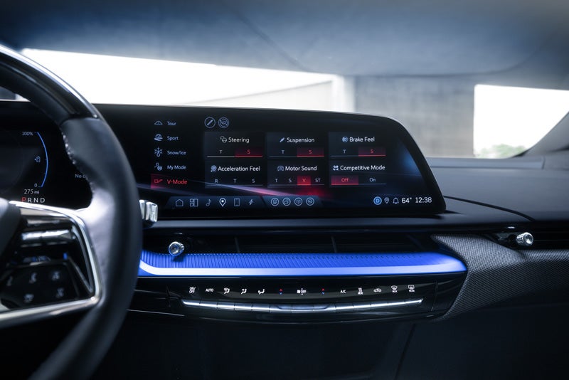 The 2026 OPTIQ-V Display Screen Displaying the V-Mode Settings | Leachman Cadillac in Bowling Green KY